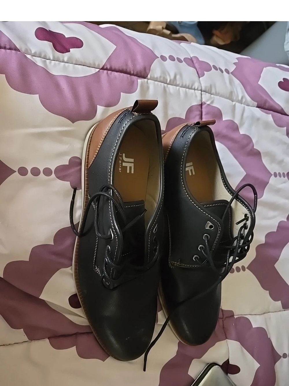 J. Ferrar JF Morton Black & Brown Mens Size 8M Dress Shoes B18